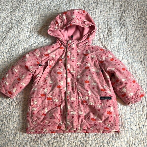 Lands end toddler girl fleece lined winter coat 2t - Picture 1 of 9